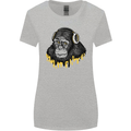 Monkey DJ Headphones Music Womens Wider Cut T-Shirt Sports Grey