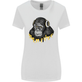 Monkey DJ Headphones Music Womens Wider Cut T-Shirt White