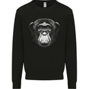 Monkey Face Chimpanzee Kids Sweatshirt Jumper Black