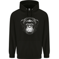 Monkey Face Chimpanzee Mens 80% Cotton Hoodie Black