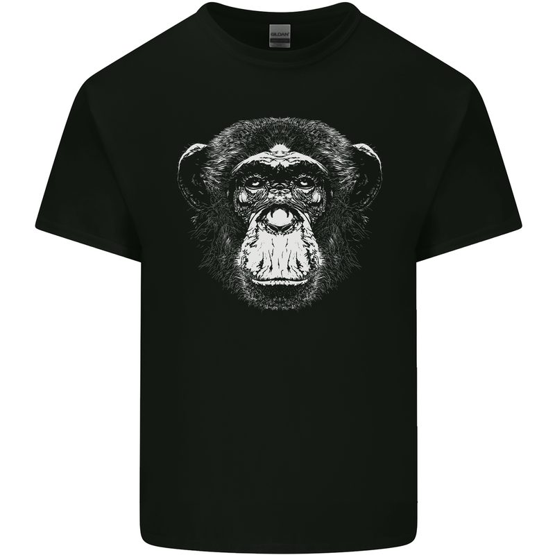 Monkey Face Chimpanzee Mens Cotton T-Shirt Tee Top Black
