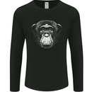 Monkey Face Chimpanzee Mens Long Sleeve T-Shirt Black