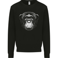 Monkey Face Chimpanzee Mens Sweatshirt Jumper Black