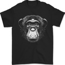 Monkey Face Chimpanzee Mens T-Shirt 100% Cotton Black
