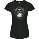 Monkey Face Chimpanzee Womens Petite Cut T-Shirt Black