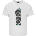 Monkey Music Ghetto Blaster Retro Funny Mens Cotton T-Shirt Tee Top White