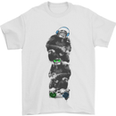Monkey Music Ghetto Blaster Retro Funny Mens T-Shirt Cotton Gildan White