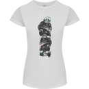Monkey Music Ghetto Blaster Retro Funny Womens Petite Cut T-Shirt White
