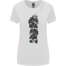 Monkey Music Ghetto Blaster Retro Funny Womens Wider Cut T-Shirt White