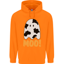 Moo Funny Cow Ghost Halloween Spooky Childrens Kids Hoodie Orange