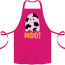 Moo Funny Cow Ghost Halloween Spooky Cotton Apron 100% Organic Pink