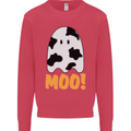 Moo Funny Cow Ghost Halloween Spooky Kids Sweatshirt Jumper Heliconia