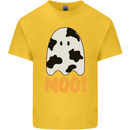 Moo Funny Cow Ghost Halloween Spooky Kids T-Shirt Childrens Yellow