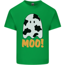 Moo Funny Cow Ghost Halloween Spooky Mens Cotton T-Shirt Tee Top Irish Green