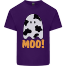 Moo Funny Cow Ghost Halloween Spooky Mens Cotton T-Shirt Tee Top Purple
