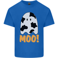 Moo Funny Cow Ghost Halloween Spooky Mens Cotton T-Shirt Tee Top Royal Blue