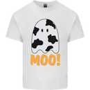 Moo Funny Cow Ghost Halloween Spooky Mens Cotton T-Shirt Tee Top White