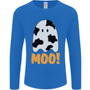 Moo Funny Cow Ghost Halloween Spooky Mens Long Sleeve T-Shirt Royal Blue