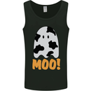 Moo Funny Cow Ghost Halloween Spooky Mens Vest Tank Top Black