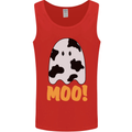 Moo Funny Cow Ghost Halloween Spooky Mens Vest Tank Top Red
