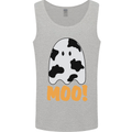 Moo Funny Cow Ghost Halloween Spooky Mens Vest Tank Top Sports Grey