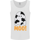 Moo Funny Cow Ghost Halloween Spooky Mens Vest Tank Top White