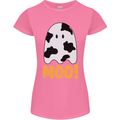 Moo Funny Cow Ghost Halloween Spooky Womens Petite Cut T-Shirt Azalea