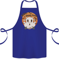 Moo I Mean Boo Funny Cow Halloween Cotton Apron 100% Organic Royal Blue