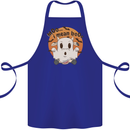 Moo I Mean Boo Funny Cow Halloween Cotton Apron 100% Organic Royal Blue
