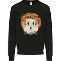 Moo I Mean Boo Funny Cow Halloween Kids Sweatshirt Jumper Black