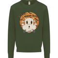Moo I Mean Boo Funny Cow Halloween Kids Sweatshirt Jumper Forest Green