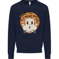 Moo I Mean Boo Funny Cow Halloween Kids Sweatshirt Jumper Navy Blue