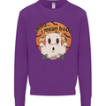 Moo I Mean Boo Funny Cow Halloween Kids Sweatshirt Jumper Purple