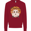 Moo I Mean Boo Funny Cow Halloween Kids Sweatshirt Jumper Red