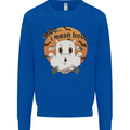 Moo I Mean Boo Funny Cow Halloween Kids Sweatshirt Jumper Royal Blue