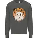 Moo I Mean Boo Funny Cow Halloween Kids Sweatshirt Jumper Storm Grey