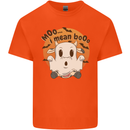 Moo I Mean Boo Funny Cow Halloween Kids T-Shirt Childrens Orange