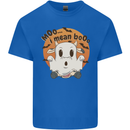 Moo I Mean Boo Funny Cow Halloween Kids T-Shirt Childrens Royal Blue