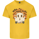 Moo I Mean Boo Funny Cow Halloween Kids T-Shirt Childrens Yellow