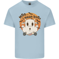 Moo I Mean Boo Funny Cow Halloween Mens Cotton T-Shirt Tee Top Light Blue