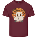 Moo I Mean Boo Funny Cow Halloween Mens Cotton T-Shirt Tee Top Maroon