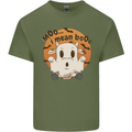 Moo I Mean Boo Funny Cow Halloween Mens Cotton T-Shirt Tee Top Military Green