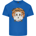 Moo I Mean Boo Funny Cow Halloween Mens Cotton T-Shirt Tee Top Royal Blue