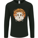 Moo I Mean Boo Funny Cow Halloween Mens Long Sleeve T-Shirt Black