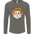 Moo I Mean Boo Funny Cow Halloween Mens Long Sleeve T-Shirt Charcoal