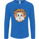 Moo I Mean Boo Funny Cow Halloween Mens Long Sleeve T-Shirt Royal Blue