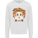 Moo I Mean Boo Funny Cow Halloween Mens Sweatshirt Jumper White