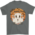 Moo I Mean Boo Funny Cow Halloween Mens T-Shirt 100% Cotton Charcoal