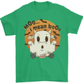 Moo I Mean Boo Funny Cow Halloween Mens T-Shirt 100% Cotton Irish Green