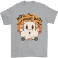 Moo I Mean Boo Funny Cow Halloween Mens T-Shirt 100% Cotton Sports Grey